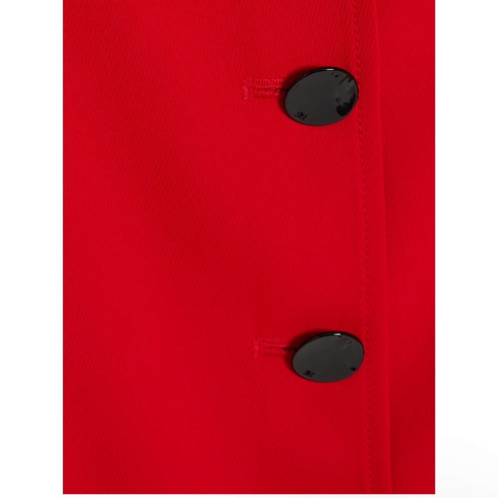 NWT Ganni Twill Mini Elegant Red Button-Down Dresa - Picture 4 of 13